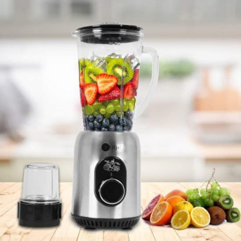 AFRA Japan 2 in 1 Blender, 5 Speed Settings, 1.8 Litre Capacity, Glass Blender Jar & Grinder Jar, 6 Cutting Blades, 5 Speed Settings, G-Mark, ESMA, RoHS, And CB Certified, 2 Years Warranty