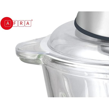 AFRA Chopper, 400W, Compact, 2.5l, Glass Jar, Stainless Steel Blades, Powerful Motor, G-Mark, ESMA, RoHS, And CB Certified, 2 Years Warranty