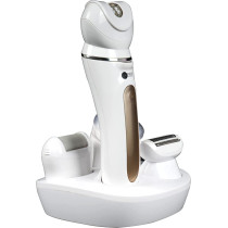 AFRA Japan Ladiesâ€™ Epillator Kit, AF-600LSWT, Lithium-Ion Battery, Rechargeable, 90 Minutes Running Time, Swappable Heads, Ergonomic, Charging Base. : Amazon.ae: Electronics