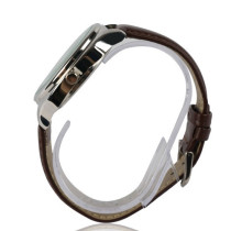 AFRA Ryder Casual Gentleman's Watch, Silver Stainless Steel Case, Japanese Construction, Water Resistant 30m, Brown