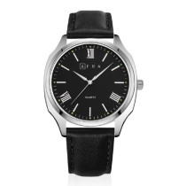 AFRA Ryder Casual Gentleman's Watch, Silver Stainless Steel Case, Japanese Construction, Water Resistant 30m, Black
