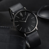 AFRA Urbanite Gentleman's Watch, Leather Strap, Japanese Quartz, Water Resistant 30m, Black