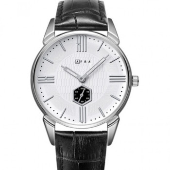 AFRA Moment Gentleman's Watch, Japanese Design, Silver Metal Case, White Dial, Water Resistant 30m