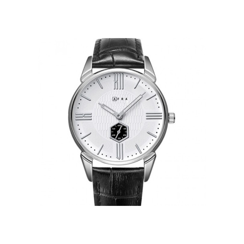 AFRA Moment Gentleman's Watch, Japanese Design, Silver Metal Case, White Dial, Water Resistant 30m