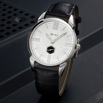 AFRA Moment Gentleman's Watch, Japanese Design, Silver Metal Case, White Dial, Water Resistant 30m