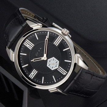AFRA Moment Gentleman's Watch, Japanese Design, Silver Metal Case, Black Dial, Water Resistant 30m
