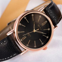 AFRA Kara Lady's Watch, Lightweight Rose Gold Metal Case, Leather Strap, Water Resistant 30m Brown