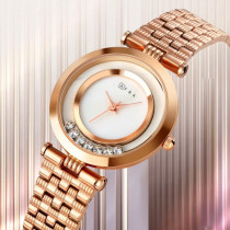 AFRA Ballare Ladies Watch, Gold Case, White Dial, Gold Bracelet