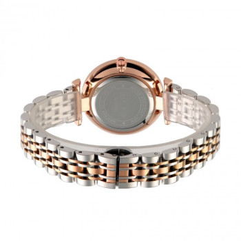 AFRA Luna Lady's Watch, Rose Gold and Silver Metal Alloy Case, Mop Dial, Rose Gold and Silver Bracelet Strap with Latch, Water Resistant 30m