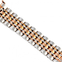 AFRA Luna Lady's Watch, Rose Gold and Silver Metal Alloy Case, Mop Dial, Rose Gold and Silver Bracelet Strap with Latch, Water Resistant 30m
