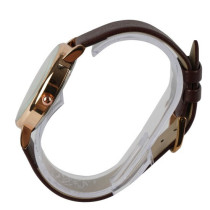AFRA Elanor Lady's Watch, Lightweight Rose Gold Metal Case, Leather Strap, Water Resistant 30m Brown