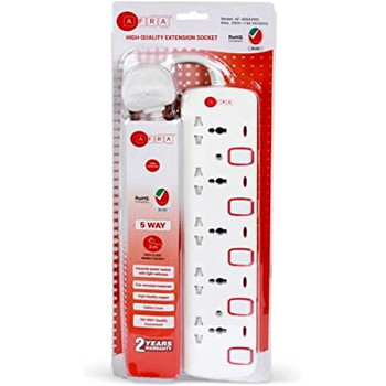 AFRA 5 Way 3m 5 Universal Sockets Cable