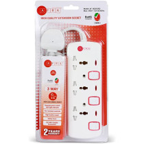 AFRA Japan Universal Extension Cord, 3 Way 3M, 3 Universal Sockets, 3 Meter Cable, Easy Set-Up & Storage, Shock proof, 250V, ESMA, ROHS, and CB Certified with 2 Years Warranty