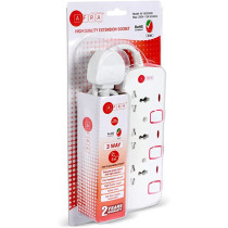 AFRA Japan Universal Extension Cord, 3 Way 3M, 3 Universal Sockets, 3 Meter Cable, Easy Set-Up & Storage, Shock proof, 250V, ESMA, ROHS, and CB Certified with 2 Years Warranty
