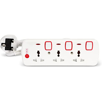 AFRA Japan Universal Extension Cord, 3 Way 3M, 3 Universal Sockets, 3 Meter Cable, Easy Set-Up & Storage, Shock proof, 250V, ESMA, ROHS, and CB Certified with 2 Years Warranty