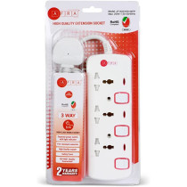 AFRA Japan Universal Extension Cord, 3 Way, 3 Universal Sockets, 5 Meter Cable, Easy Set-Up & Storage, Shockproof, 250V with 2 years warranty