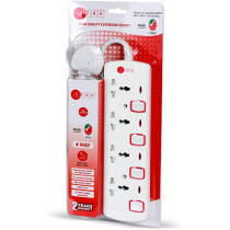 AFRA Japan Universal Extension Cord, 4 Way, 4 Universal Sockets, 5 Meter Cable, Easy Set-Up & Storage, Shockproof, 250V with 2 years warranty