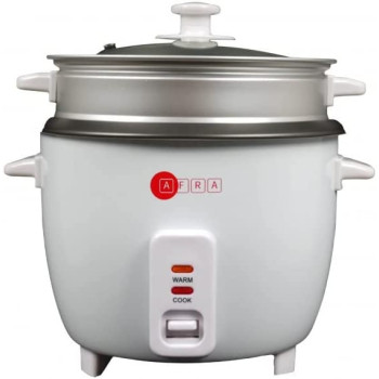 Afra Japan Rice Cooker, 1.5 Litre, Non-stick Inner Pot, Glass Lid, Aluminum Heating Plate, Keep-warm Function, With Measuring Cup & Spoon, G-mark, ESMA, ROHS, And CB Certified, 2 Years Warranty