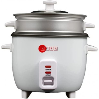 Afra Japan Rice Cooker, 1.0 Litre Capacity, Non-stick Inner Pot, Glass Lid, Aluminium Heating Plate, Keep-warm Function, G-mark, ESMA, ROHS, And CB Certified, 2 Years Warranty