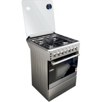 AFRA Japan 60X60cm Free Standing Gas Oven, Stainless Steel, 4 Gas Burners, Mechanical Timer, Large Capacity Oven, Glass Top Lid, Rotisserie, G-MARK, ESMA, ROHS, and CB Certified, 2 years warranty