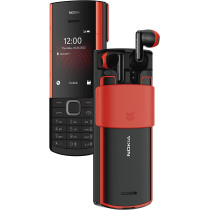 Nokia 5710 Xpress Audio Feature Phone with Built-in Wireless Earbuds, 4G MP3 player, FM radio, and Music Keys (Dual SIM) - Black