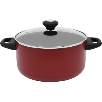 Prestige Classique 11 Piece Nonstick Cooking Surface With Glass Lid, Gas Mark 4, Red