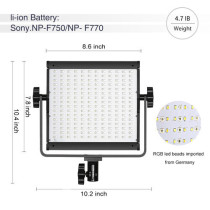 GVM 800D RGB LED Studio 3-Video Light Kit