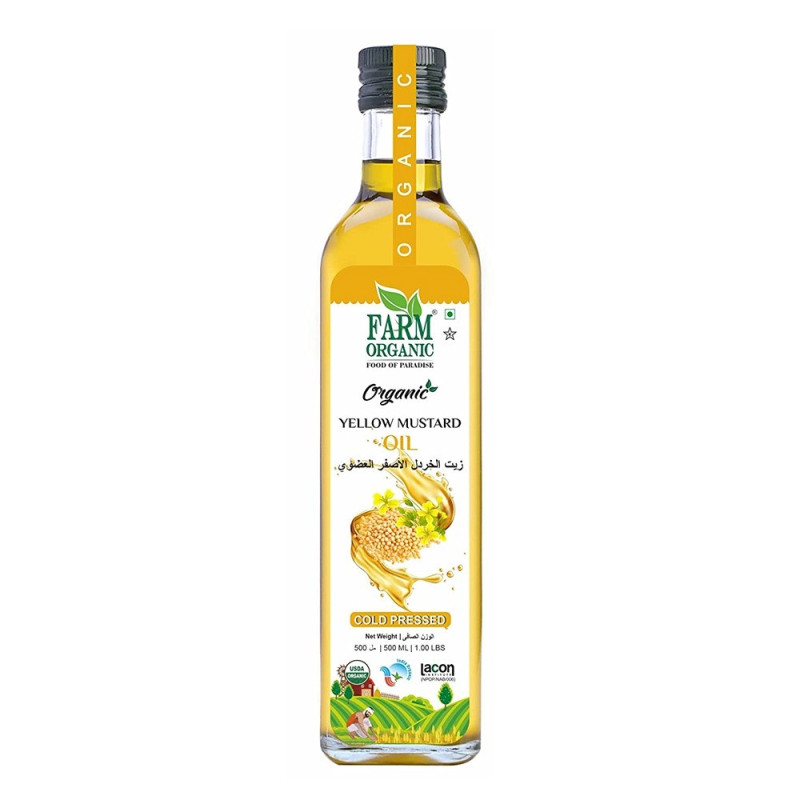 Farm Organic Gluten Free Yellow Mustard Oil - 500 ml