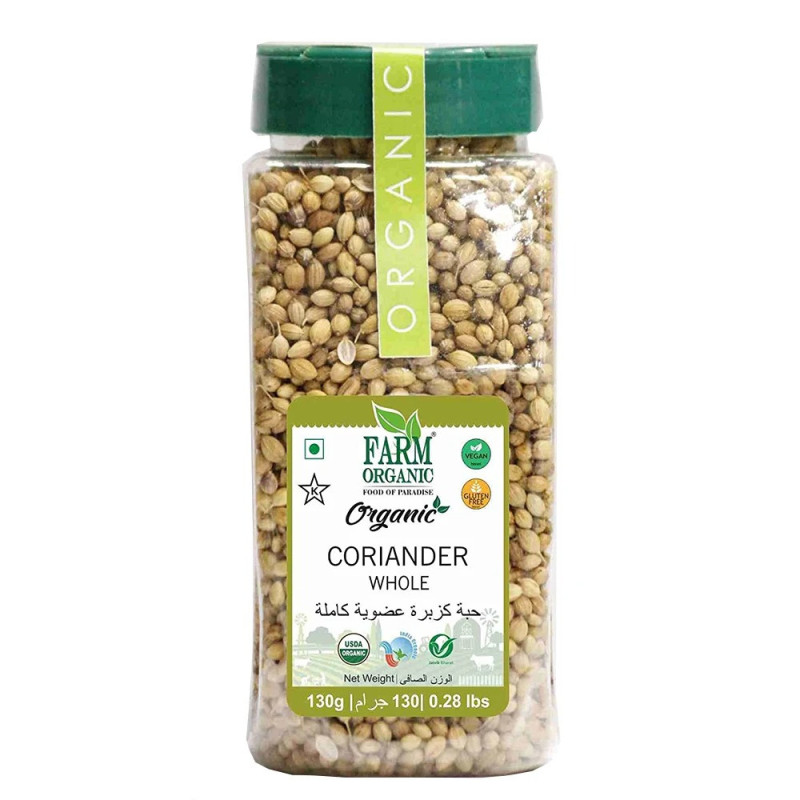 Farm Organic Gluten Free Coriander Whole - 130g (0.28 lbs)
