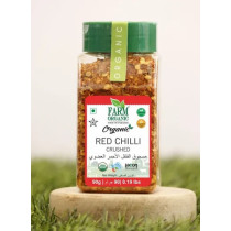 Farm Organic Gluten Free Red Chili Crushed/ Chilli Flakes, 90g