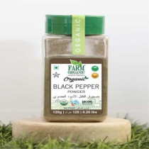 Farm Organic Gluten Free Black Pepper Powder - 120g