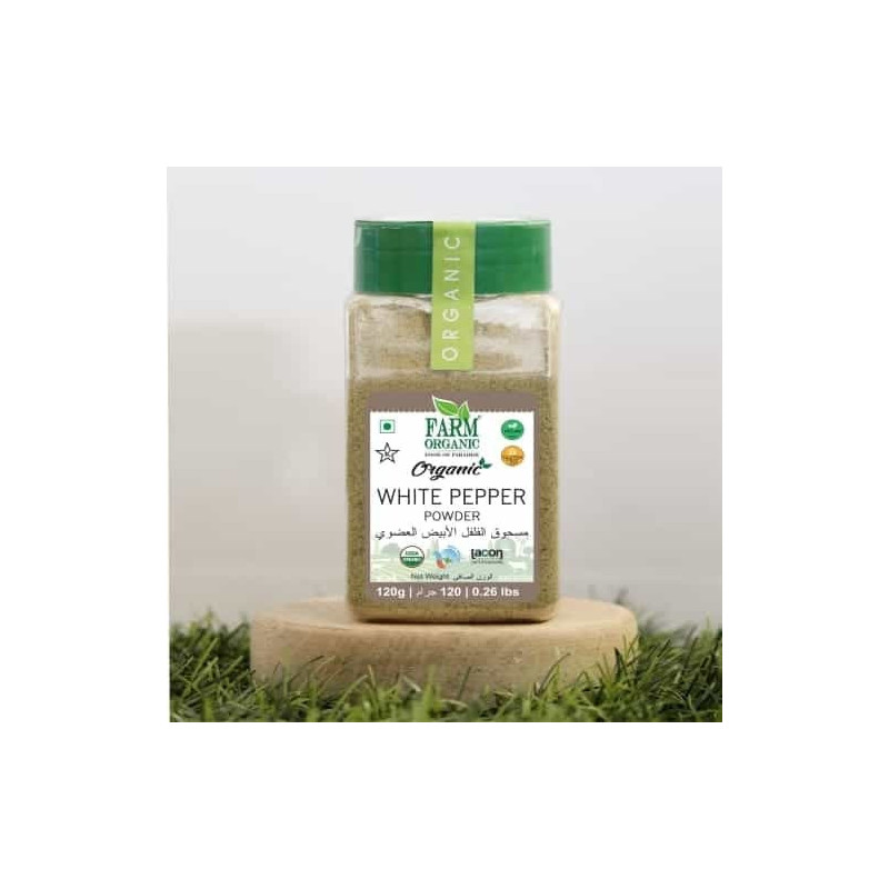 Farm Organic Gluten Free White Pepper Powder - 120g