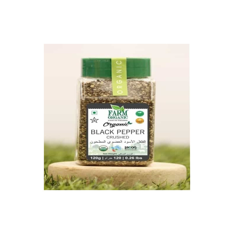 Farm Organic Gluten Free Black Pepper Crushed - 120g