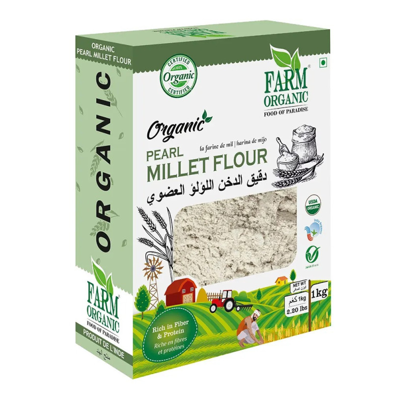 Farm Organic Gluten Free Pearl Millet Flour - 1kg