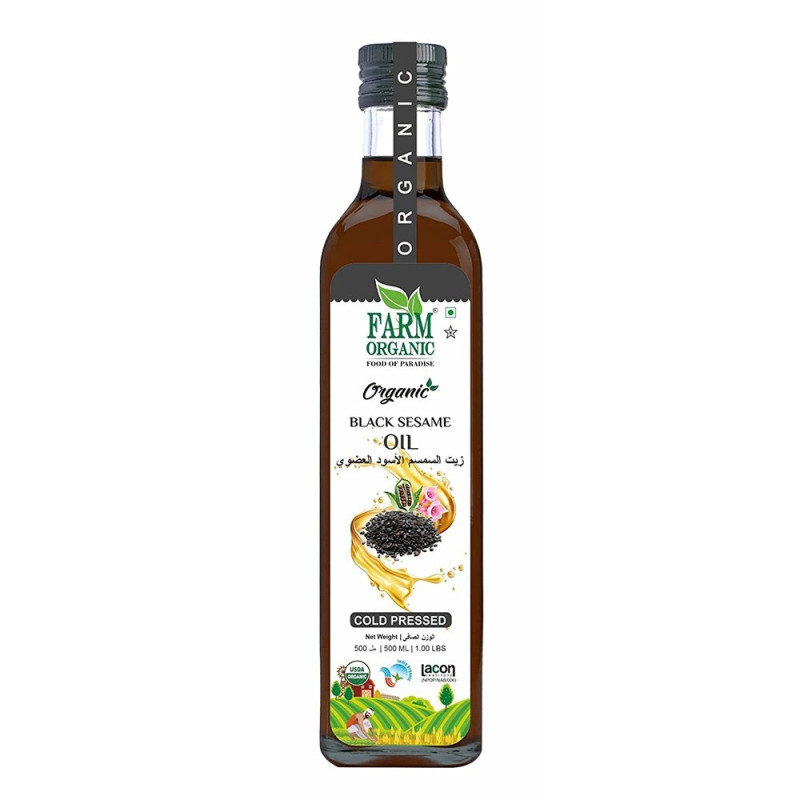 Farm Organic Gluten Free Black Sesame Oil - 500 ml