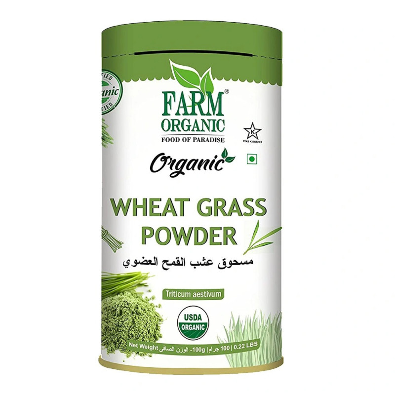Farm Organic Gluten Free Wheatgrass Powder - 100g