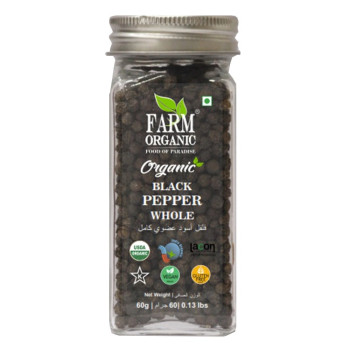 Farm Organic Gluten Free Black Pepper Whole - 60 g