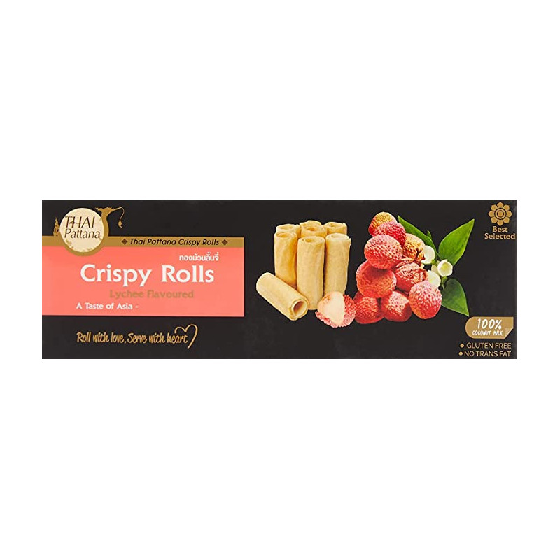 Thai Pattana Lychee Flavoured Crispy Rolls 75 g
