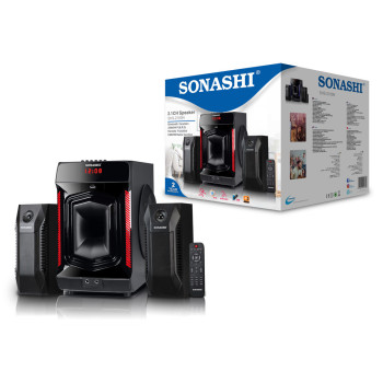 Sonashi 2.1 Ch Bluetooth Speaker With Usb/Sd Card Slot-Fm Radio And Karaoke Function (SHS-2105N)