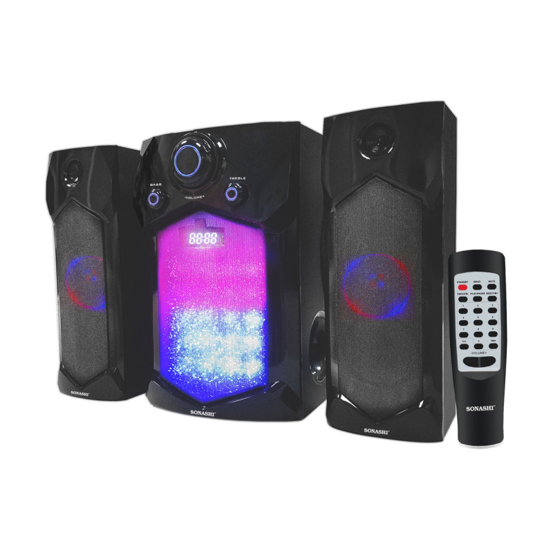 Sonashi 2.1 Ch Bluetooth Speaker With USB/SD Card Slot & Fm Radio Function 7.60Kg (SHS-2107USRB)