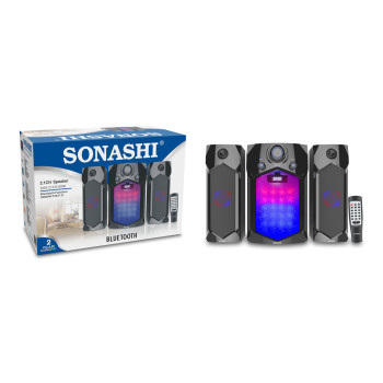 Sonashi 2.1 Ch Bluetooth Speaker With USB/SD Card Slot & Fm Radio Function 7.60Kg (SHS-2107USRB)