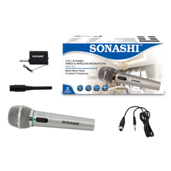 Sonashi 2 In 1 Wired And Wireles Microphone (SMP-302)