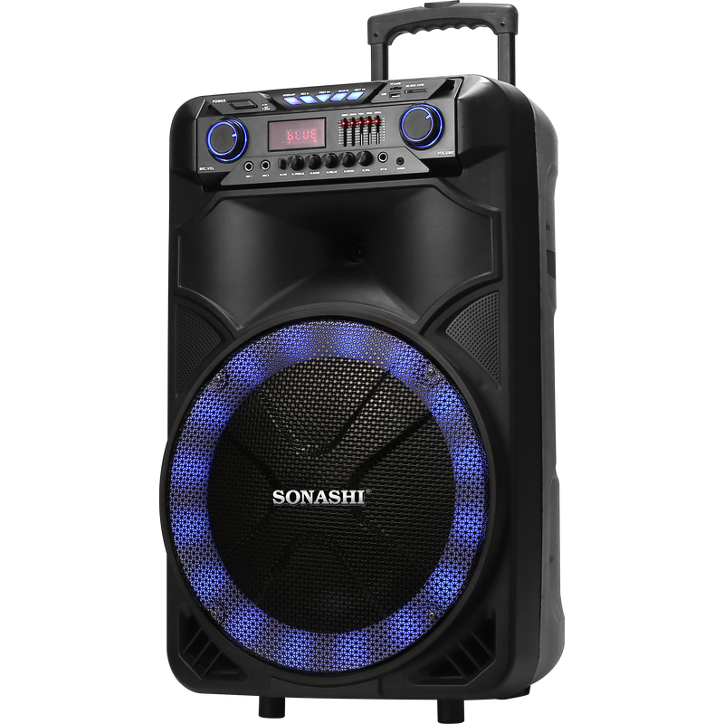 Sonashi 15" Rechargeable Trolley Speaker SPS-7915RT, Black