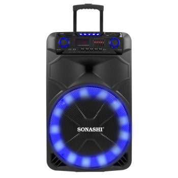 Sonashi 15" Rechargeable Trolley Speaker SPS-7915RT, Black