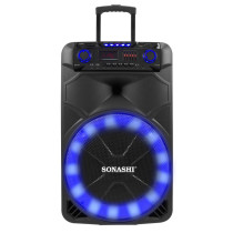 Sonashi 15" Rechargeable Trolley Speaker SPS-7915RT, Black
