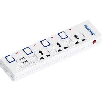 Sonashi 3 Way Extension Socket With Usb SES-904U