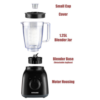 Sonashi 2 In 1 Blender With Unbreakable Jar (Black) SB-144N