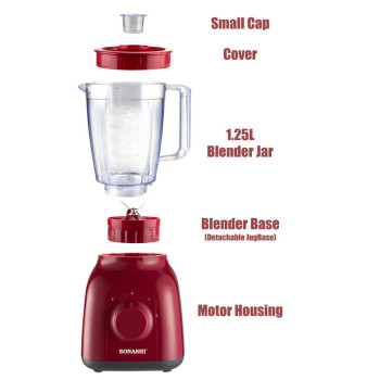 Sonashi 2 In 1 Blender With Unbreakable Jar (Maroon) SB-144N