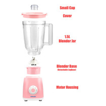 Sonashi 2 In 1 Blender With Mill & Unbreakable Jar (Pink-White) SB-153N1