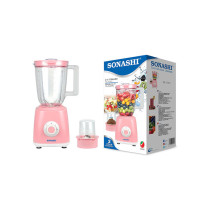Sonashi 2 In 1 Blender With Mill & Unbreakable Jar (Pink-White) SB-153N1